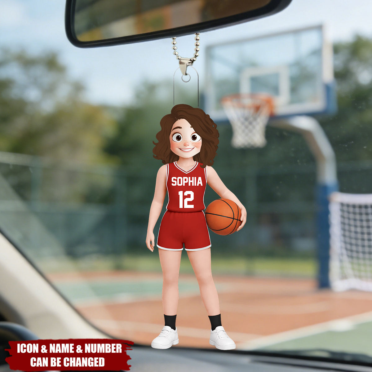 Basketball Player Gift - Personalized Acrylic Car Ornament