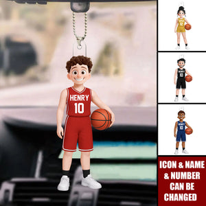 Basketball Player Gift - Personalized Acrylic Car Ornament