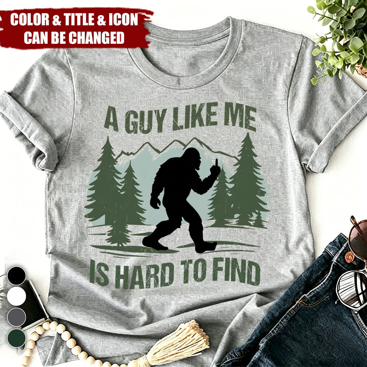 Funny Bigfoot For Dad, Grandpa, Men, Him - Personalized Shirt