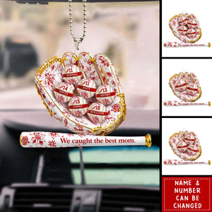 We Caught the Best Mom Toile De Jouy Pattern - Personalized Acrylic Car Hanger - Mother's Day Gift for Mom, Wife