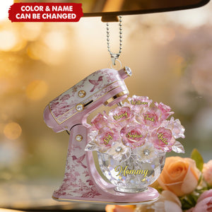 Baking Mixer Toile de Jouy Acrylic Car Ornament - Personalized Gifts For Mom