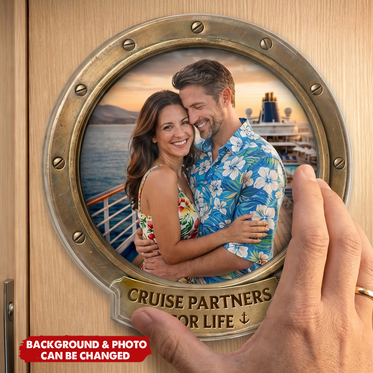 Custom Photo Cruise Ship Door Magnet - Personalized Summer Vacation And Travel Gifts For Husband And Wife, Him And Her - Sailing Into Our Next Adventure