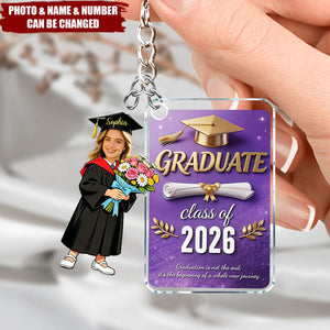 Personalized 2026 Graduate Keychain, Class of 2026 Senior Gift, Backpack Purse Charm, Inspirational Gift
