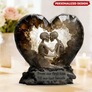 From Our First Kiss - Personalized Couple Acrylic Block Plaque - Anniversary, Valentine's Day Gift