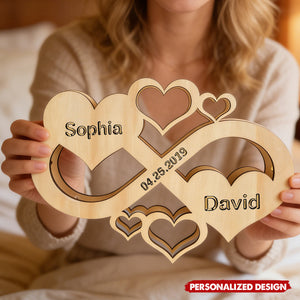 Custom Name Infinity Heart Lamp - Personalized Couple Lamp, Gifts For Wife, Him, Her