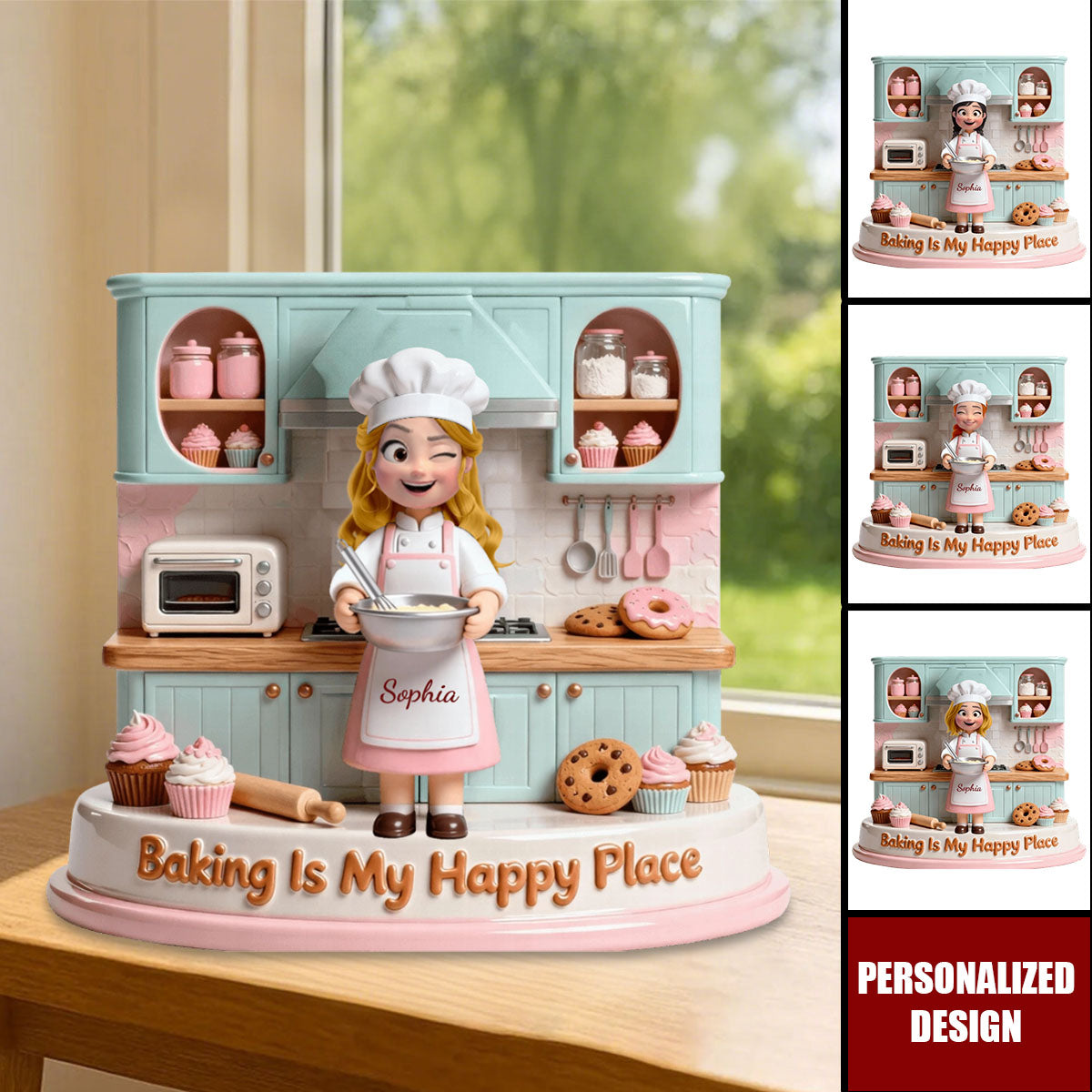 Personalized Baking Girl Acrylic Block Plaque Heartfelt Gift Baking Lovers
