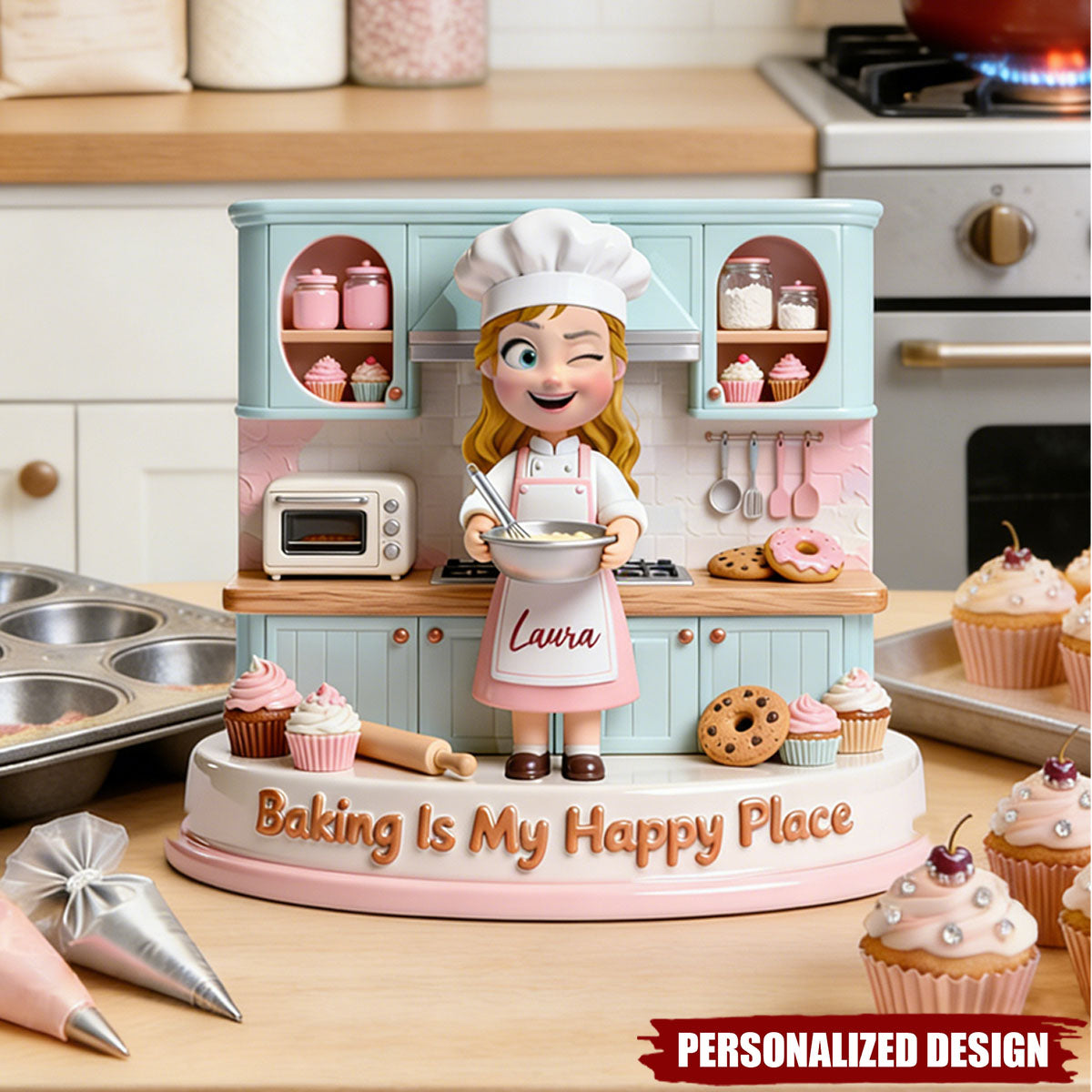 Personalized Baking Girl Acrylic Block Plaque Heartfelt Gift Baking Lovers