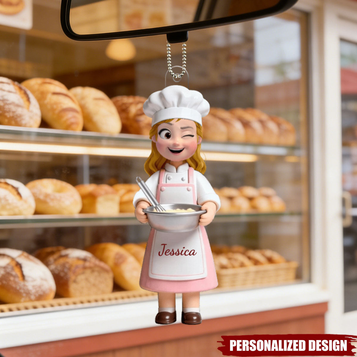 Baking Girl - Personalized Car Ornament - Heartfelt Gift Baking Lovers
