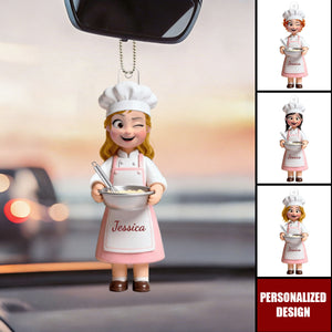 Baking Girl - Personalized Car Ornament - Heartfelt Gift Baking Lovers