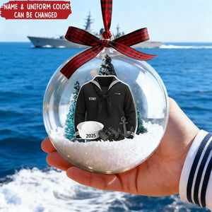 Navy Sailor Uniform - Personalized Snow Globe - Special Christmas Gift for Sailor