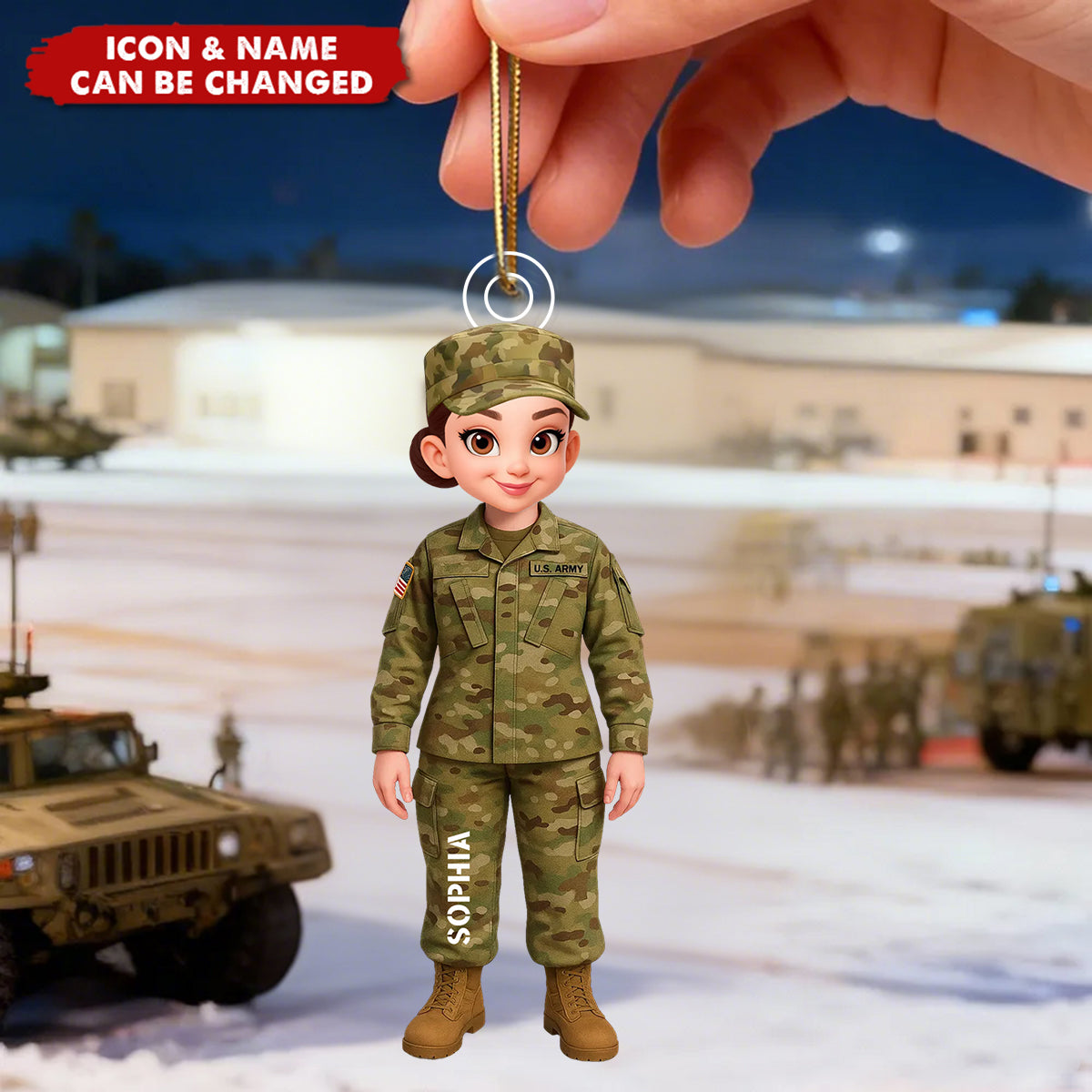 Military Action Figure - Personalized Acrylic Ornament