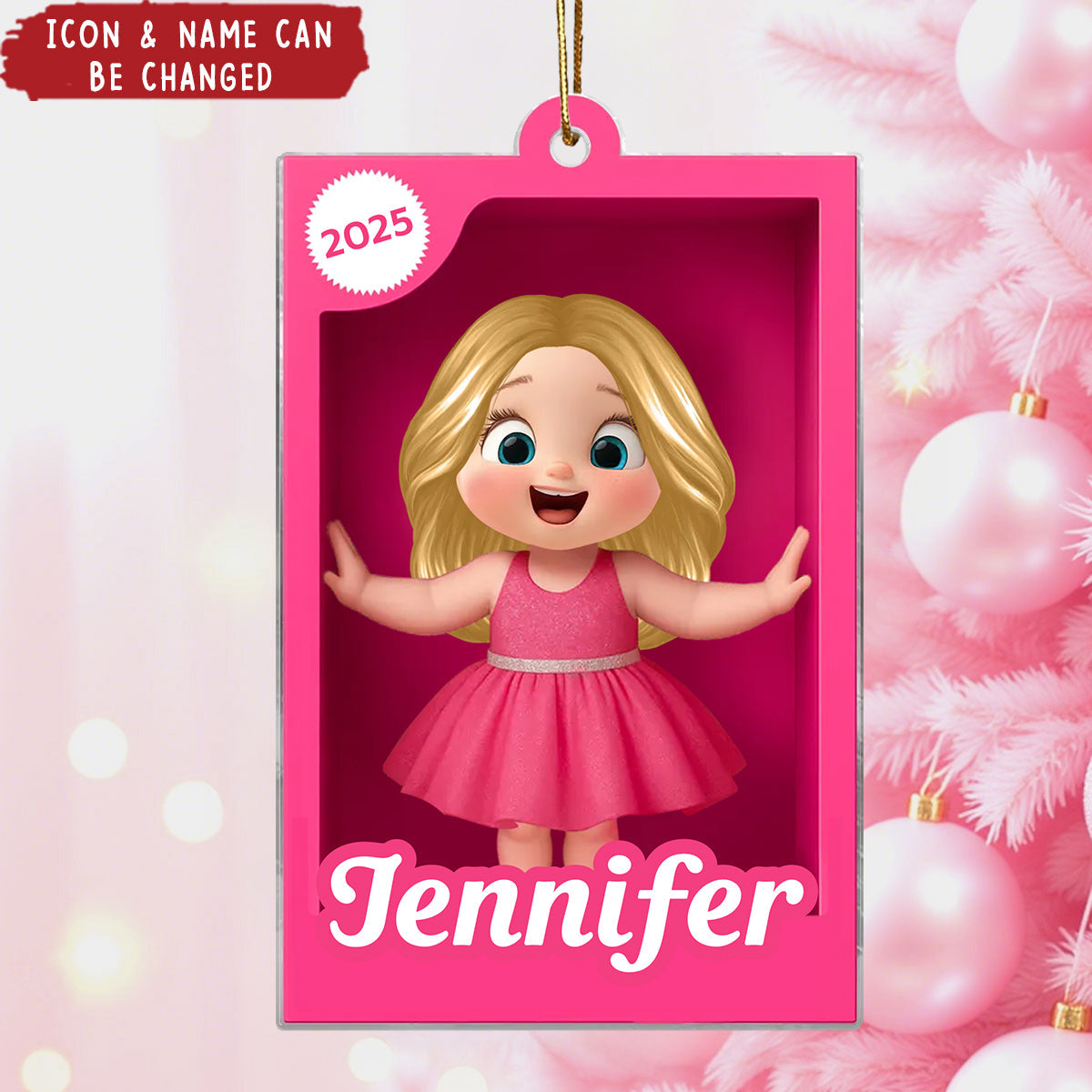 Personalized Kid In Toy Box Acrylic Ornament, Christmas Gift For Kids, Grandkids