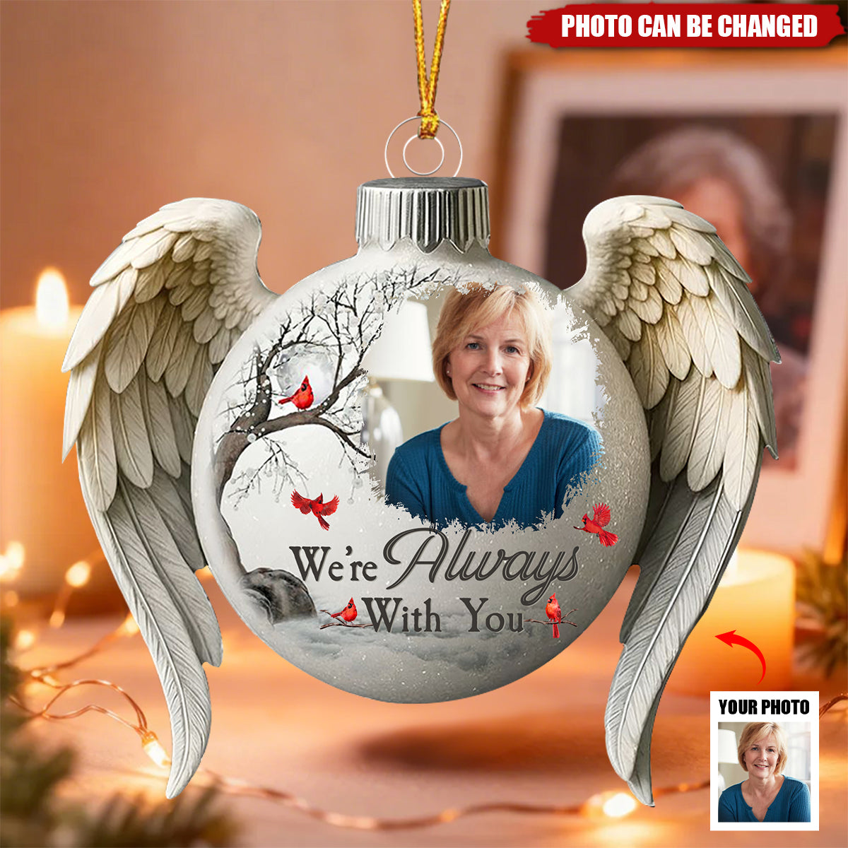 Memorial Christmas Ornament I'm Always With You - Personalized Acrylic Photo Ornament