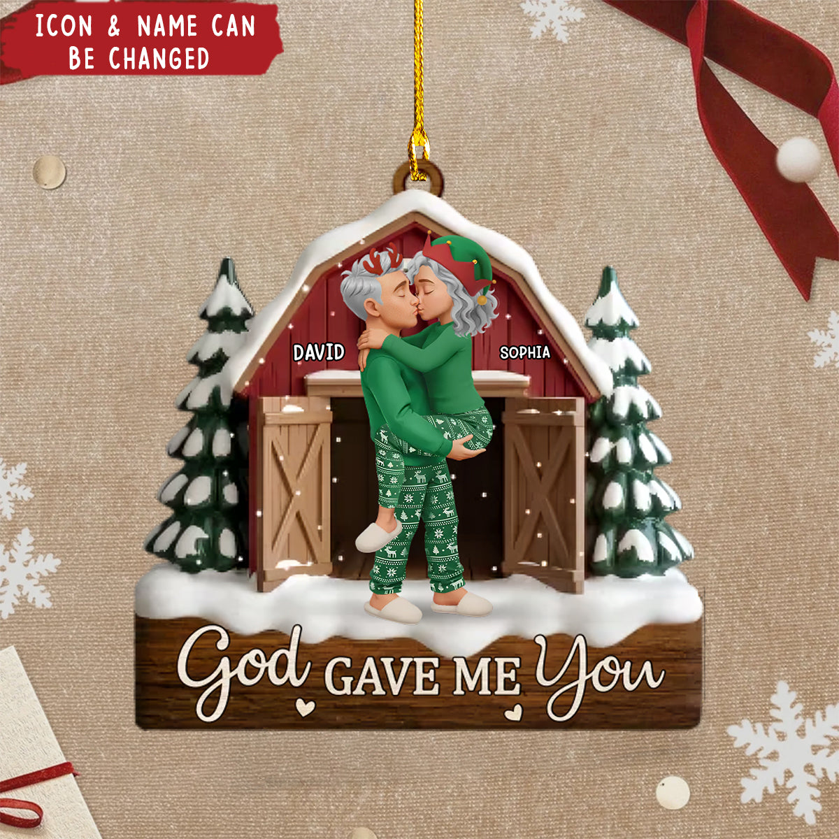 Personalized Acrylic Ornament - Anniversary Christmas Wedding Gifts For Husband And Wife - You’re My Answered Prayer