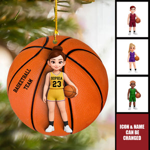Basketball Girl Boy - Personalized Acrylic Ornament - Christmas Gift For Teen Boy Teen Girl