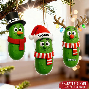 Christmas Pickle Characters - Personalized Acrylic Ornament