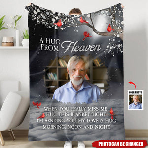 A Hug From Heaven - Personalized Memory Photo Blanket