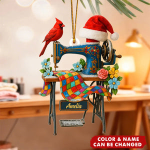 Sewing Machine Personalized Heaven Gifts For Seamstress Christmas Ornament 