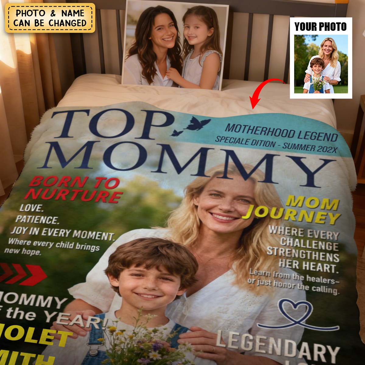 Personalized Mommy Magazine Blanket – Mom Gift, Mother’s Day Gift, Mom Birthday Gift Idea