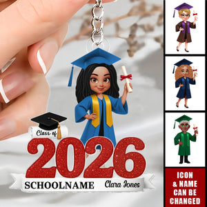 Class Of 2025 2026 Senior - Personalized Acrylic Keychain - Gift For Senior
