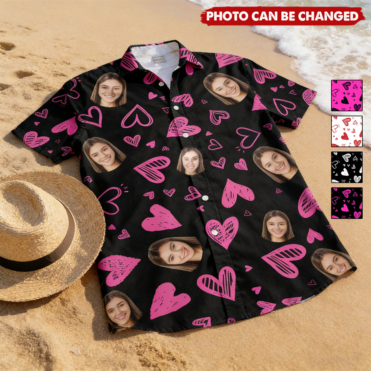 Funny Heart Custom Face Valentine's Day Gift - Custom Photo Hawaiian Shirts