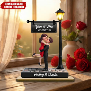 Timeless Love Under The Light - Personalized 2-Layered Wooden Plaque - Heartfelt Valentine's Day Gift For Couple