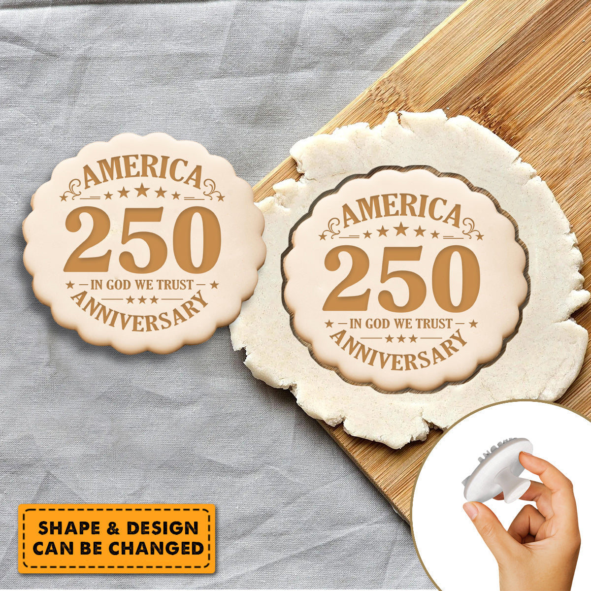 America 250 Years Anniversary - In God We Trust Cookie Stamp