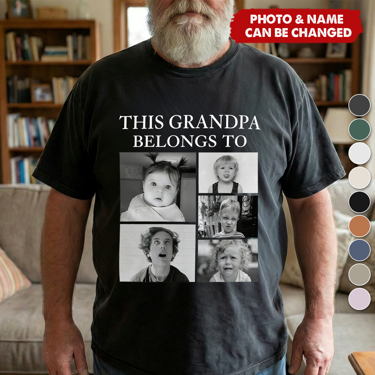 This Grandpa, Grandma, Mom, Dad Belongs To - Retro Vintage Custom Photo - Personalized Photo Comfort Tee