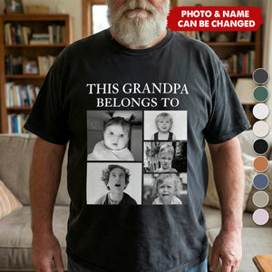 This Grandpa, Grandma, Mom, Dad Belongs To - Retro Vintage Custom Photo - Personalized Photo Comfort Tee