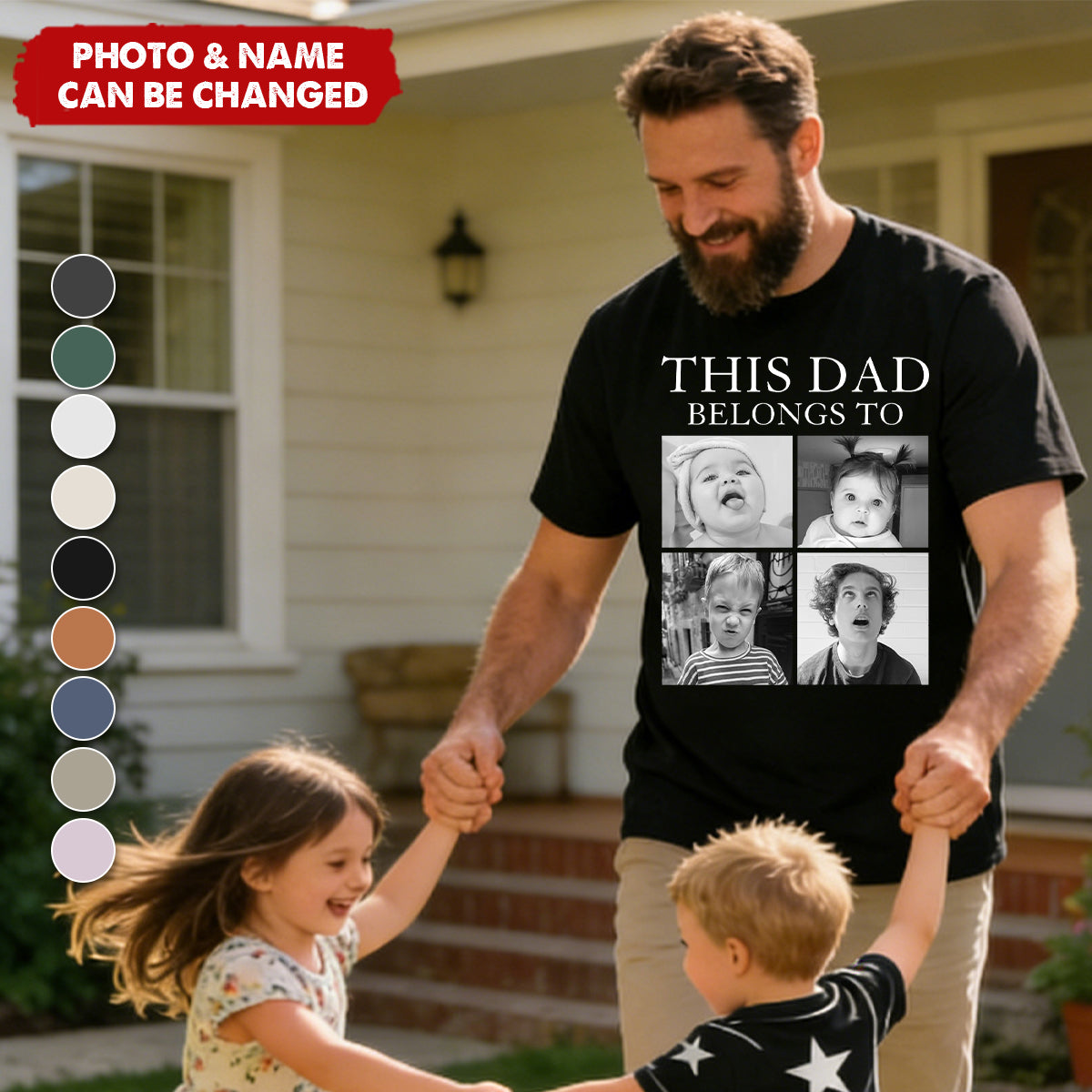 This Grandpa, Grandma, Mom, Dad Belongs To - Retro Vintage Custom Photo - Personalized Photo Comfort Tee