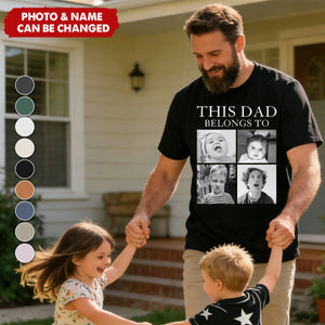 This Grandpa, Grandma, Mom, Dad Belongs To - Retro Vintage Custom Photo - Personalized Photo Comfort Tee