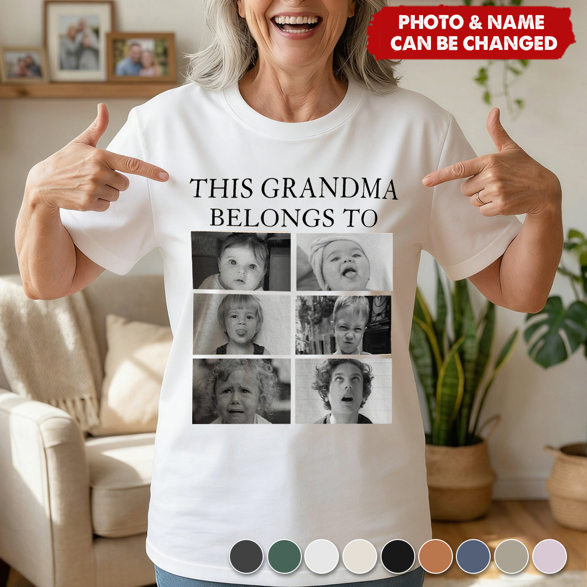 This Grandpa, Grandma, Mom, Dad Belongs To - Retro Vintage Custom Photo - Personalized Photo Comfort Tee