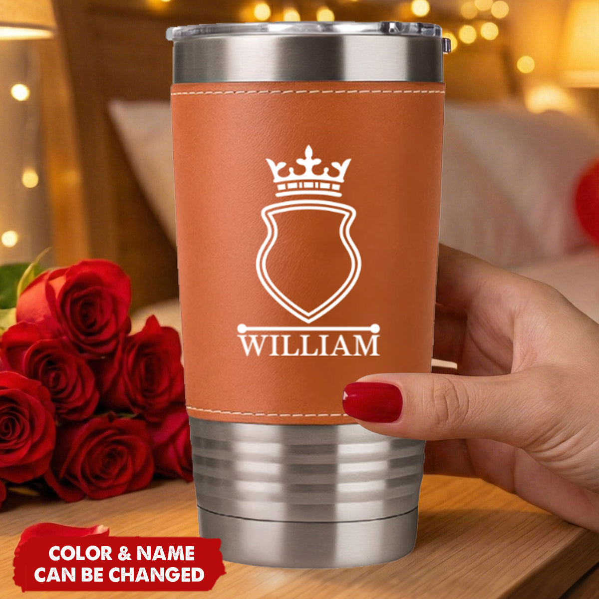 Turns Out I Like You A Lot More - Fun Gift For Him - Personalized Leather Wrapped Tumbler