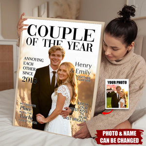 Custom Photo Vertical Poster - Personalized Anniversary Wedding Gifts For Husband And Wife, Him And Her - Side By Side Feels Safe