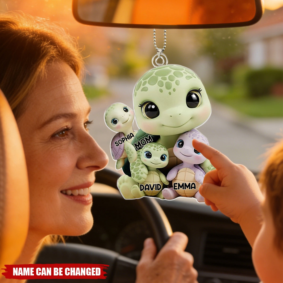 We Love You - Personalized Mother Custom Shaped Car Ornament