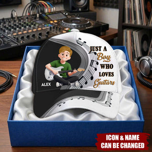 Just A Boy/ Girl Who Loves Guitars - Personalized Cap