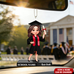 Congrats Graduation Senior - Personalized Acrylic Car Ornament - Gift For Graduation Day, Graduation Gift, Keepsake