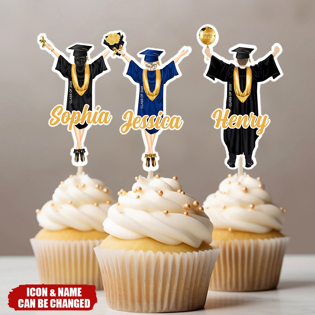 Custom Graduation - Personalized Cupcake Toppers