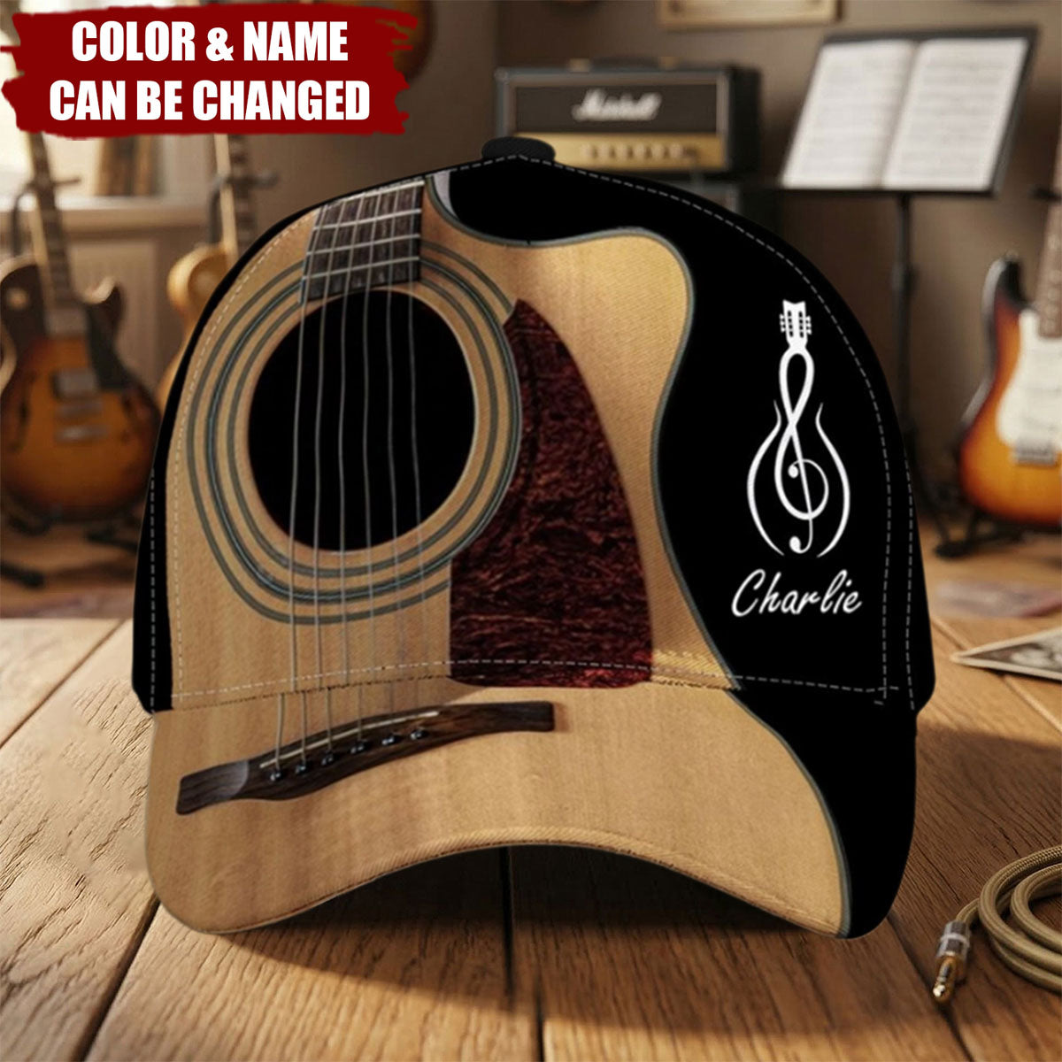 Custom Name Gift For Guitarist, Guitar Lover - Personalized Cap