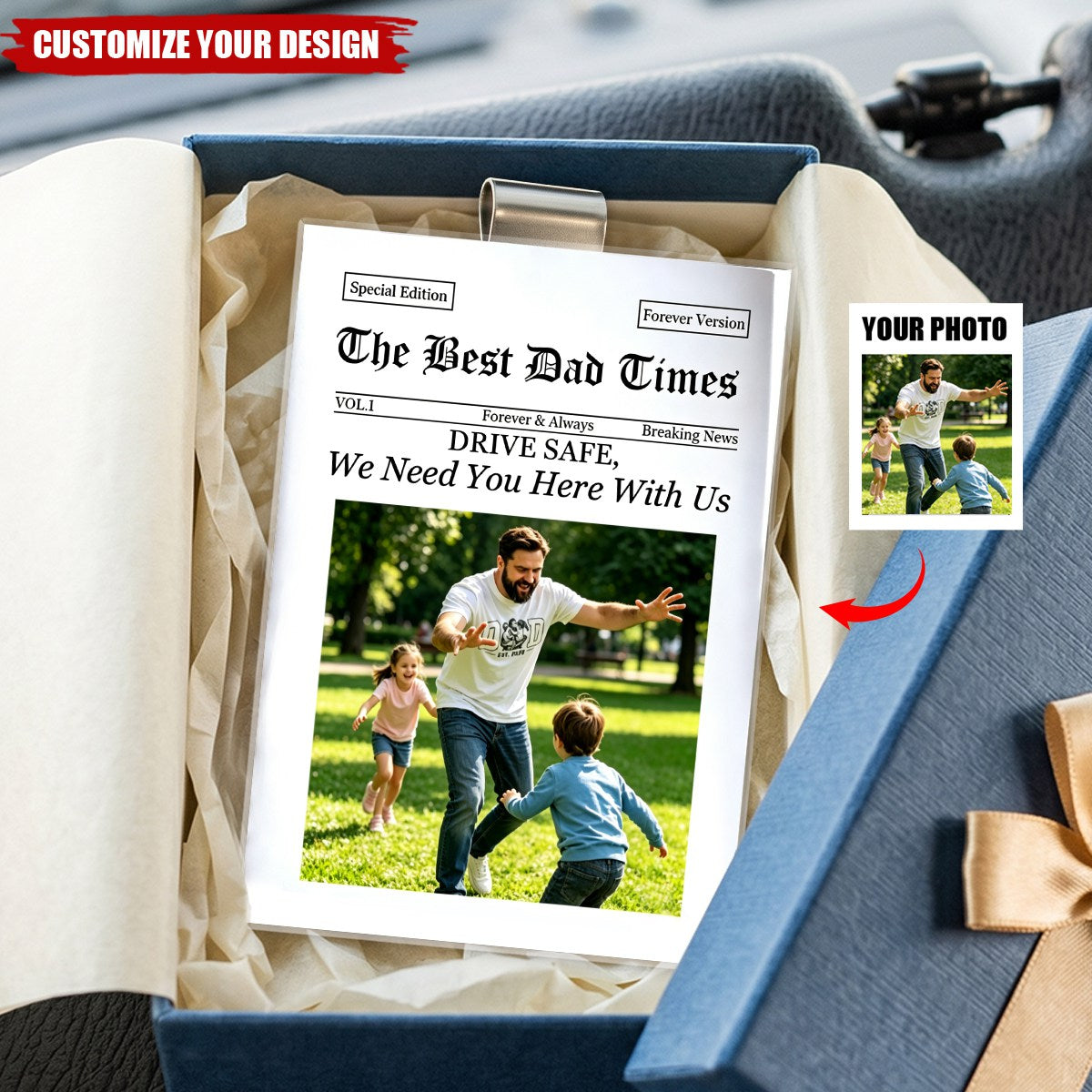 Father's Day Gifts, The Father's Day Times Drive Safe, Daddy We Love You - Personalized Acrylic Car Visor Clip