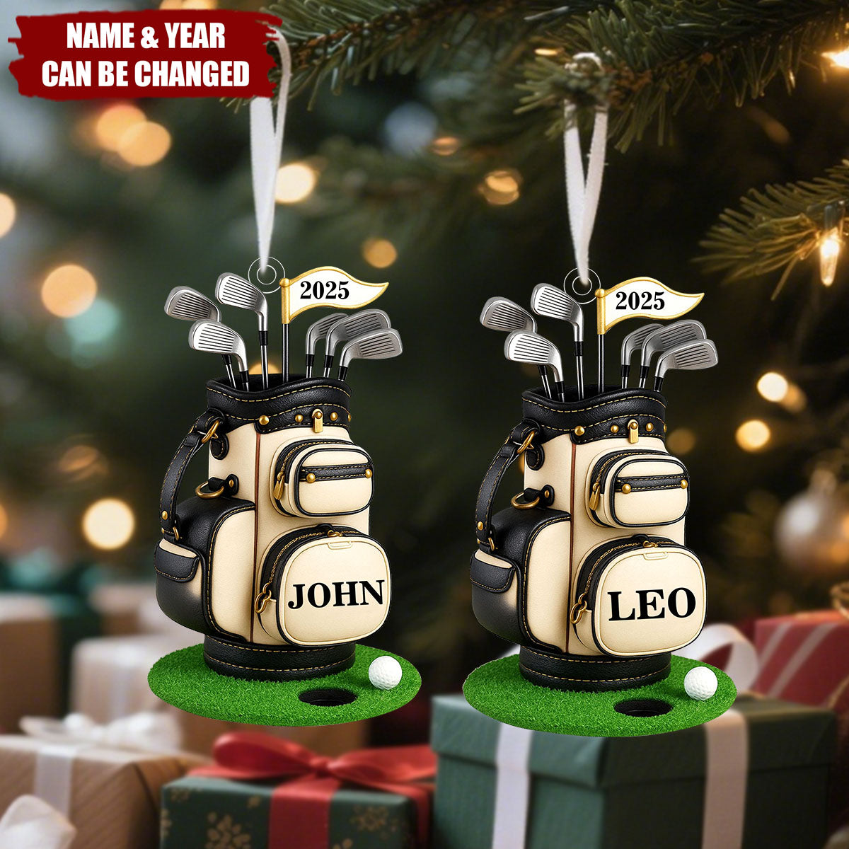 Personalized Golf Bag Christmas Ornament - Gift For Golf Lover, Pro Golfer, Golf Club