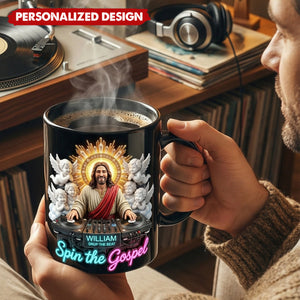 Personalized Spin the Gospel Coffee Mug with Name - Gifts For Music Lovers