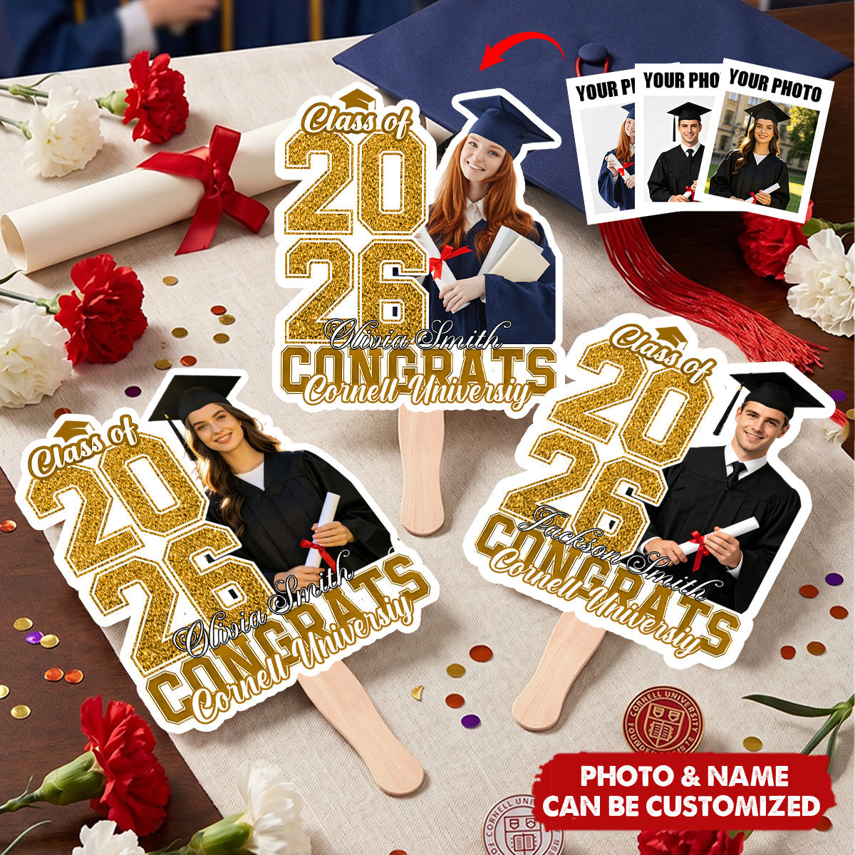 Custom Photo Funny Class Of 2026 Graduation Congrats Gift - Personalized Graduation Fan