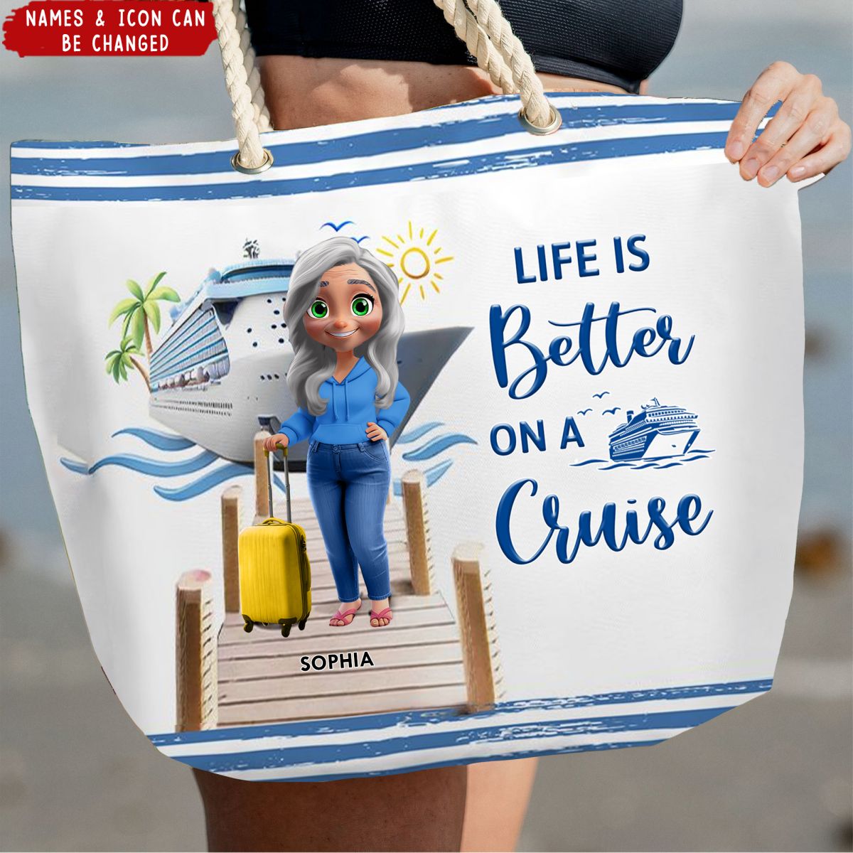 All My Cruise Crap - Personalized Beach Bag