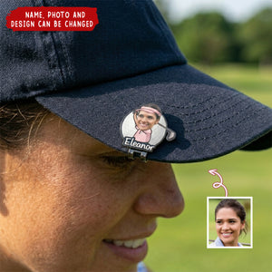 Personalized Cartoon Character Face Photo Golf Ball Marker Magnetic Hat Clip with Name - Birthday Game Day Gift for Golf Lover