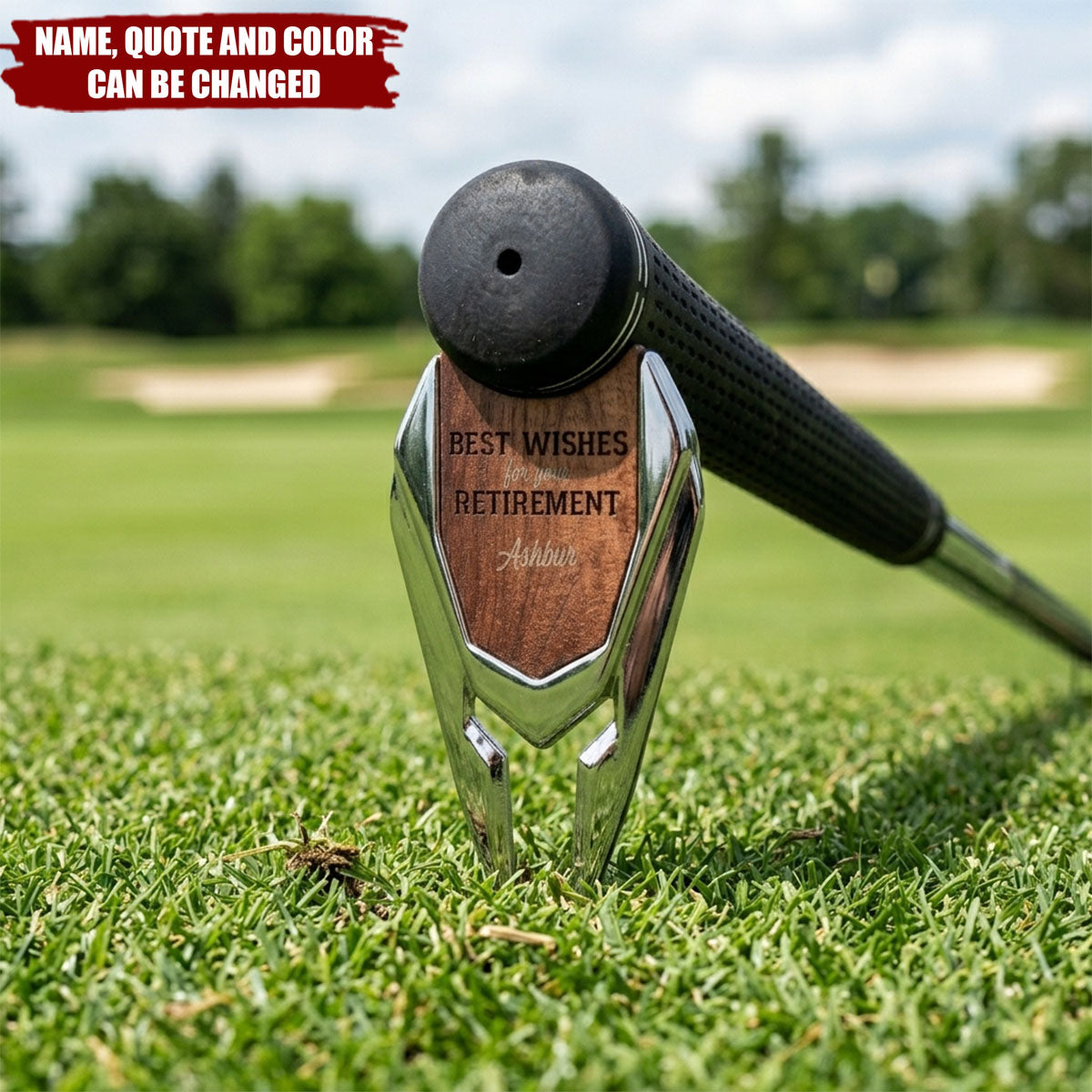 Personalized Retirement Golf Divot Repair Tool Magnetic Hat Clip Set with Name Ball Marker and Box Golf Accessories Retirement Gift for Golf Lover