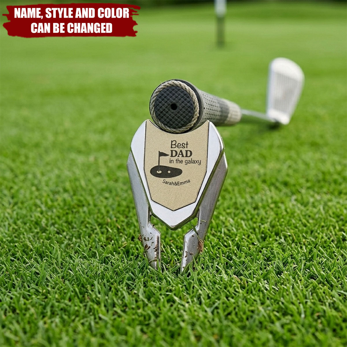 Personalized Stainless Steel Monogram Magnetic Divot Repair Tool Ball Marker Set Hat Clip with Case Father’s Day Birthday Gift for Golf Lover