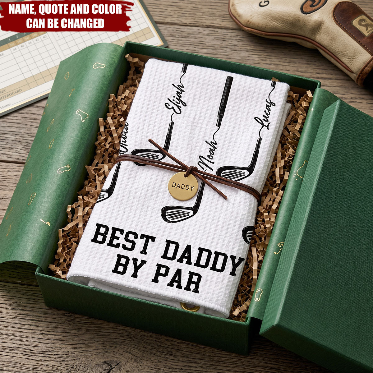 Father's Day Birthday for Dad Golf Players - Personalized Best Dad Golf Club Quick Dry Golf Towel Daily Use