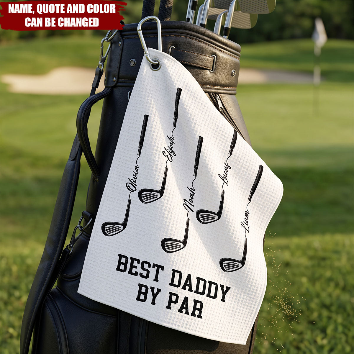 Father's Day Birthday for Dad Golf Players - Personalized Best Dad Golf Club Quick Dry Golf Towel Daily Use