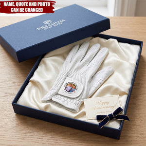 Custom Love Message Golf Gifts Anniversary Golf Gift For Him, Husband, Boyfriend - Personalized Golf Glove